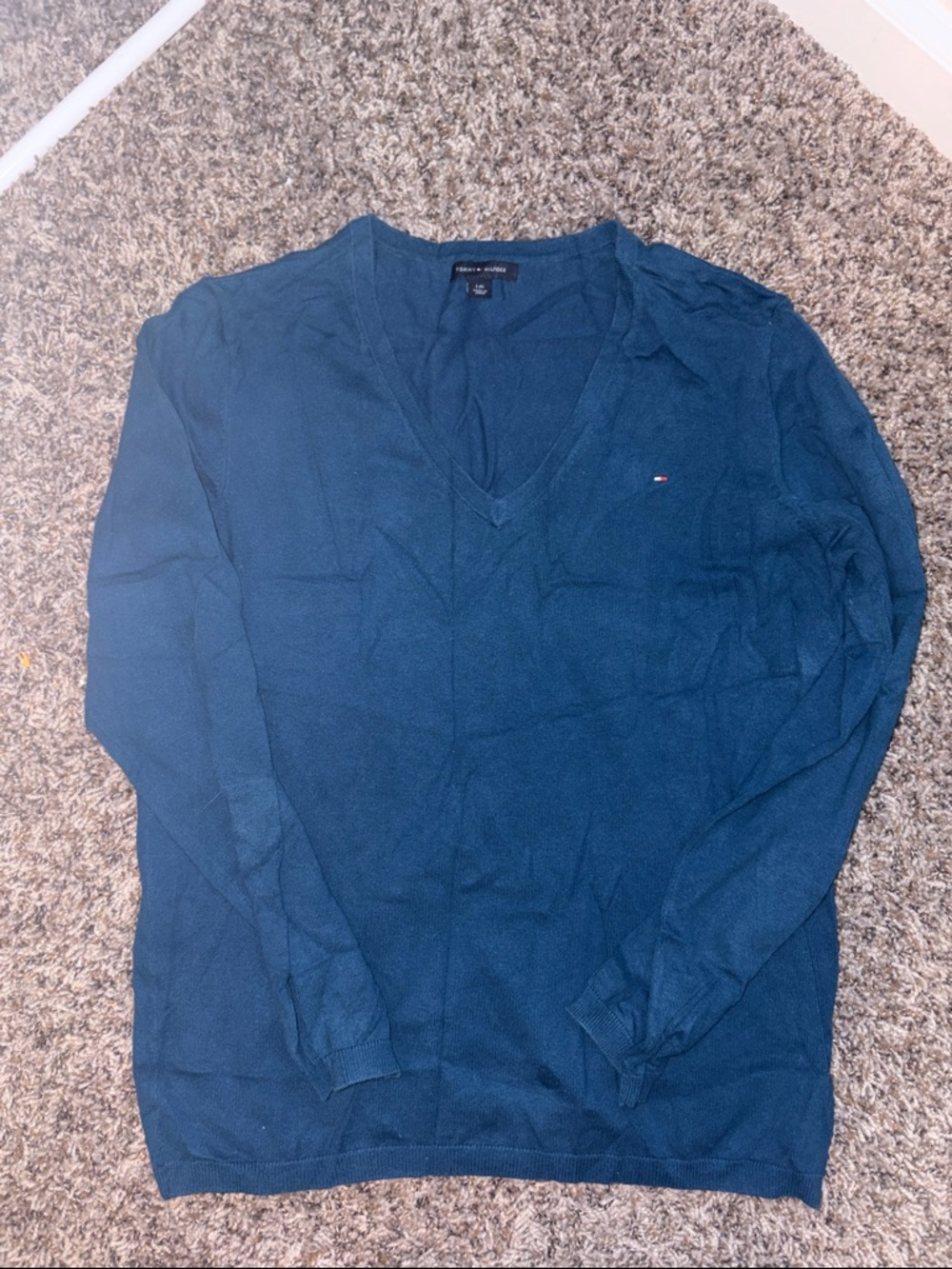 Tommy Hilfiger Dark Blue V-Neck Sweater